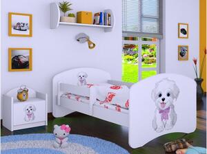Dětská postel bez šuplíku 160x80cm VESELÝ PEJSEK - bílá