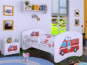 Dětská postel bez šuplíku 160x80cm HASIČI - bílá