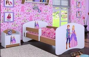 Dětská postel bez šuplíku 160x80cm PRINC A PRINCEZNA - buk