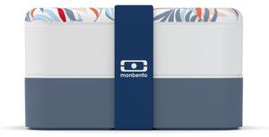 Svačinový box MonBento Original Graphic Rainforest | modrá, bílá