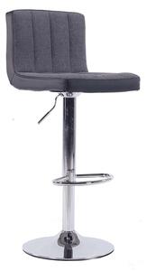 Otočná barová židle se sedákem v šedé látce a černé ekokůži TK2003
