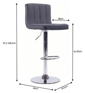 TEMPO Barová židle, šedá / černá / chromovaná, HILDA