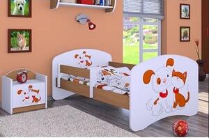 Dětská postel bez šuplíku 160x80cm PEJSEK A KOČIČKA - buk