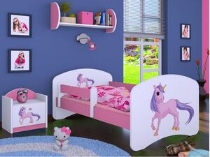 Dětská postel bez šuplíku 160x80cm JEDNOROŽEC - růžová