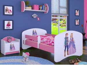 Dětská postel bez šuplíku 160x80cm PRINC A PRINCEZNA - růžová