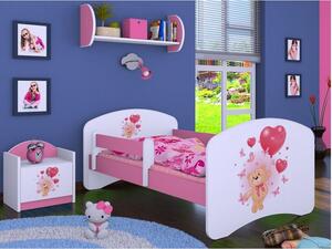 Dětská postel bez šuplíku 160x80cm MEDVÍDEK S BALONKY - růžová