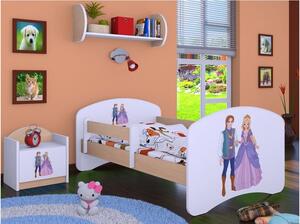 Dětská postel bez šuplíku 160x80cm PRINC A PRINCEZNA - světlá hruška