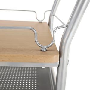 Servírovací stolek LIMA buk, kov stříbrný