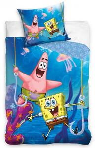 Dětské povlečení bavlna Sponge Bob Na háčku 140x200+70x90 cm