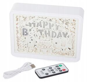 Verk 24186 LED tabule s podsvícením Happy Birthday s dálkovým ovládačem