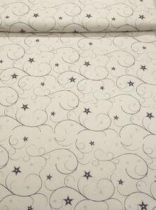 Vánoční látka - Sonja - šedá hvězda