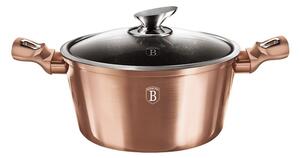 Kastrol s mramorovým povrchem a poklicí 30 cm Rosegold Metallic Line