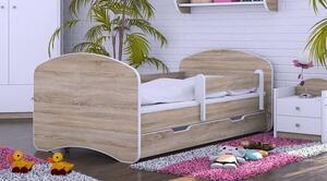 Dětská postel se šuplíkem 140x70 cm - TMAVÝ DUB