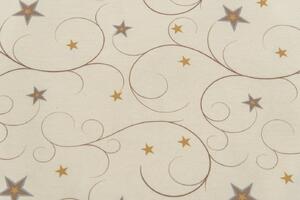 Ubrus vánoční - Sonja - béžová hvězda Rozměry: 35x160, Tvar: Obdélník