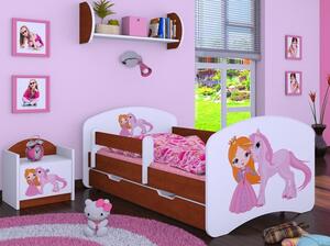 Dětská postel se šuplíkem 180x90cm PRINCEZNA A JEDNOROŽEC - kalvados