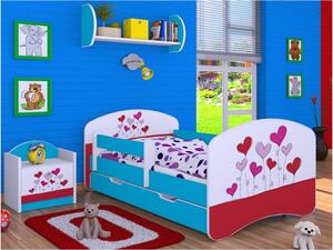 Dětská postel se šuplíkem 160x80cm LOVE - modrá