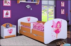 Dětská postel se šuplíkem 160x80cm VÍLA - oranžová