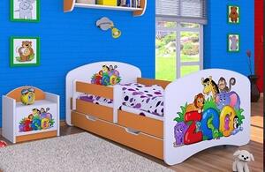 Dětská postel se šuplíkem 160x80cm ZOO - oranžová