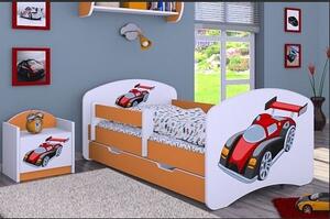 Dětská postel se šuplíkem 160x80cm SUPER FORMULE - oranžová