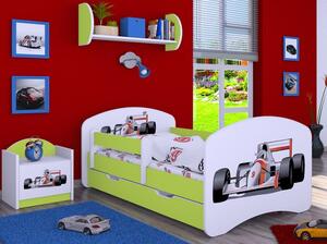 Dětská postel se šuplíkem 160x80cm FORMULE F1 - zelená