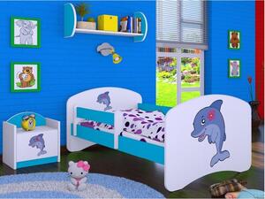 Dětská postel bez šuplíku 160x80cm DELFÍN - modrá