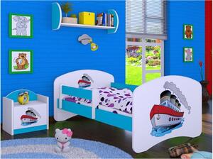 Dětská postel bez šuplíku 160x80cm LODIČKA - modrá