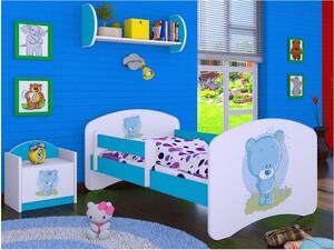 Dětská postel bez šuplíku 160x80cm MODRÝ MEDVÍDEK - modrá
