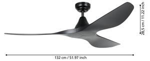 Eglo 35109 - Stropní ventilátor PORTSEA pr. 132 cm černá + DO