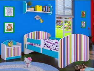 Dětská postel bez šuplíku 160x80cm PROUŽKY - modrá