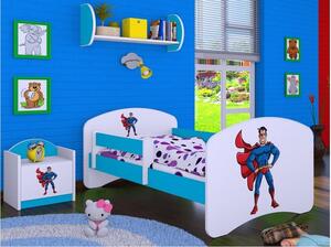 Dětská postel bez šuplíku 160x80cm SUPERMAN - modrá