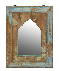 Zrcadlo v rámu z teakového dřeva, 23,5x3x32cm