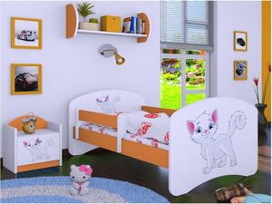Dětská postel bez šuplíku 160x80cm KOČIČKA - oranžová