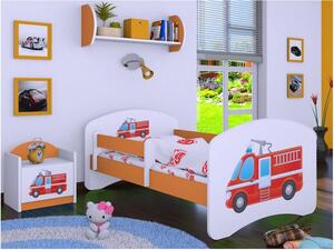 Dětská postel bez šuplíku 160x80cm HASIČI - oranžová