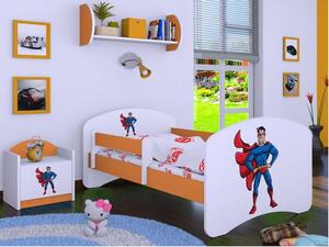 Dětská postel bez šuplíku 160x80cm SUPERMAN - oranžová