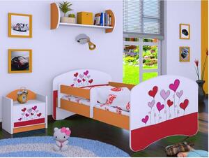 Dětská postel bez šuplíku 160x80cm LOVE - oranžová