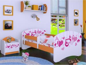 Dětská postel bez šuplíku 160x80cm FALL IN LOVE - oranžová