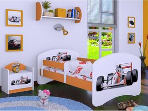Dětská postel bez šuplíku 160x80cm FORMULE F1 - oranžová