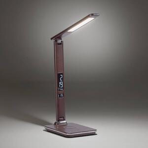 LED stolní lampa Adriano, CCT, stmívatelná, hnědá
