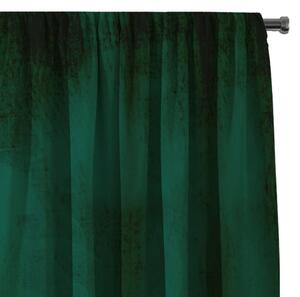 AmeliaHome - Závěsy zatmívací s řasící páskou Láhvově zelené VELVET-140x270 cm