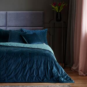 DecoKing – Přehoz na postel Oboustranný Premium Tmavě modrá DAISY-170x210 cm