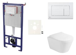 Cenově zvýhodněný závěsný WC set SAT do lehkých stěn / předstěnová montáž+ WC Glacera Ava SIKOSSAVA20K
