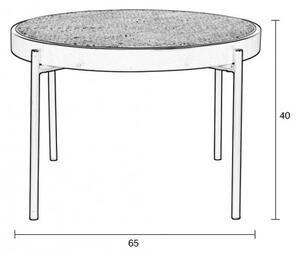 Zuiver Ratanový konferenční stolek SPIKE Ø65 x 40 cm, černý/přírodní 2300315