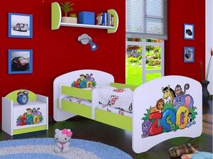 Dětská postel bez šuplíku 180x90cm ZOO - zelená