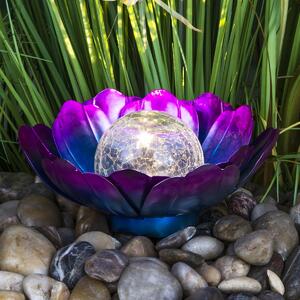 LED Solární dekorace Lotosový květ, fialová