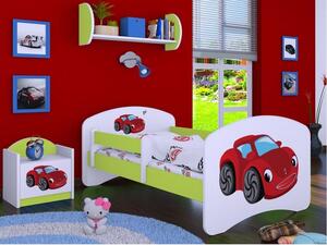 Dětská postel bez šuplíku 160x80cm RED CAR - zelená