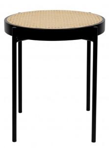 Zuiver Ratanový odkládací stolek SPIKE Ø50 x 52 cm, černý/přírodní 2300314