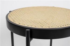 Zuiver Ratanový odkládací stolek SPIKE Ø50 x 52 cm, černý/přírodní 2300314
