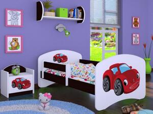 Dětská postel bez šuplíku 160x80cm RED CAR - kaštan wenge