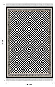 TEMPO Koberec, černo-bílý vzor, MOTIVE Rozměr: 80x150 cm