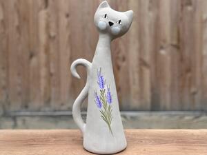 Kočka velká - fialová s levandulí Keramika Andreas